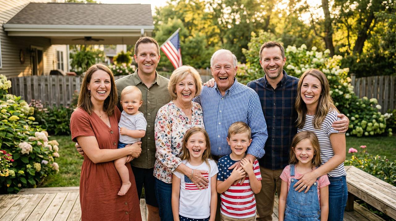 An AMAC member reviewing life insurance options with family