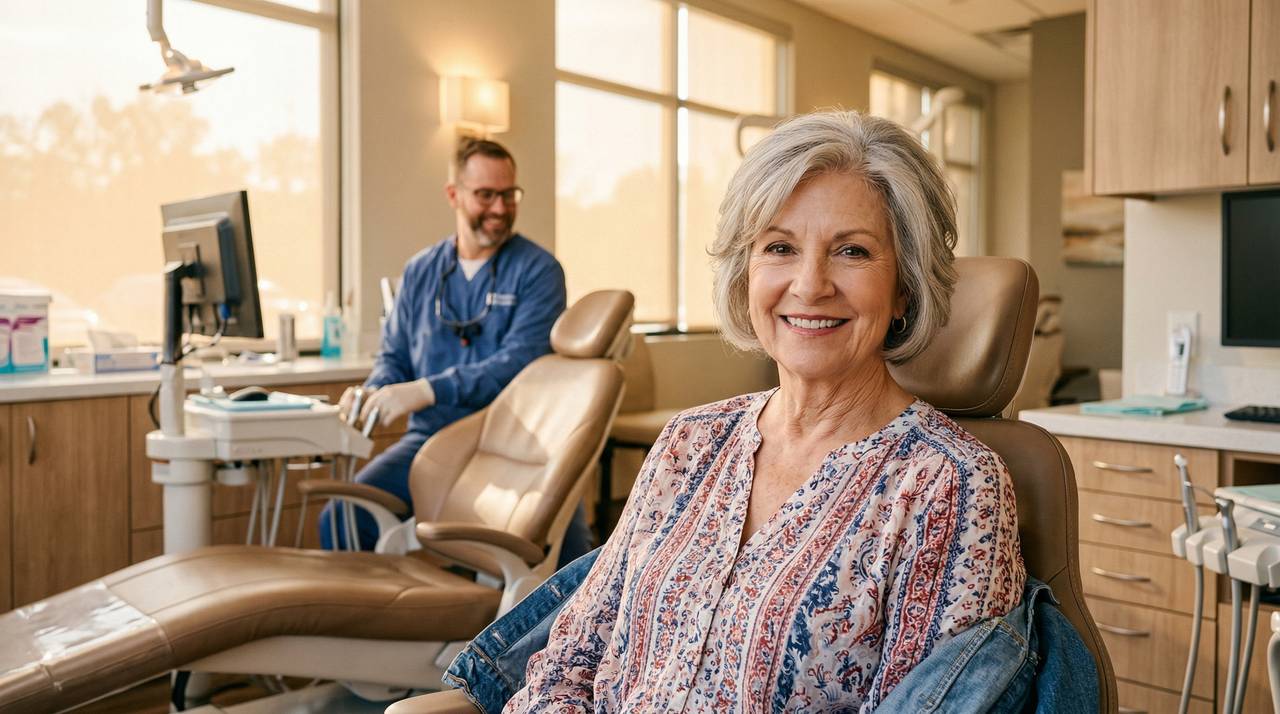 A mature couple choosing eyeglasses at the optometrist
