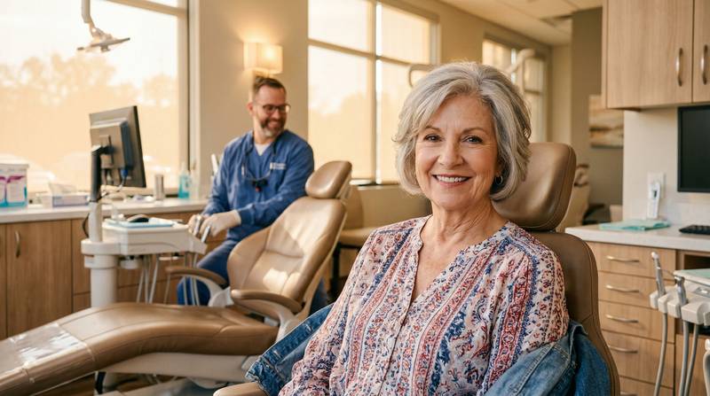 A mature couple choosing eyeglasses at the optometrist